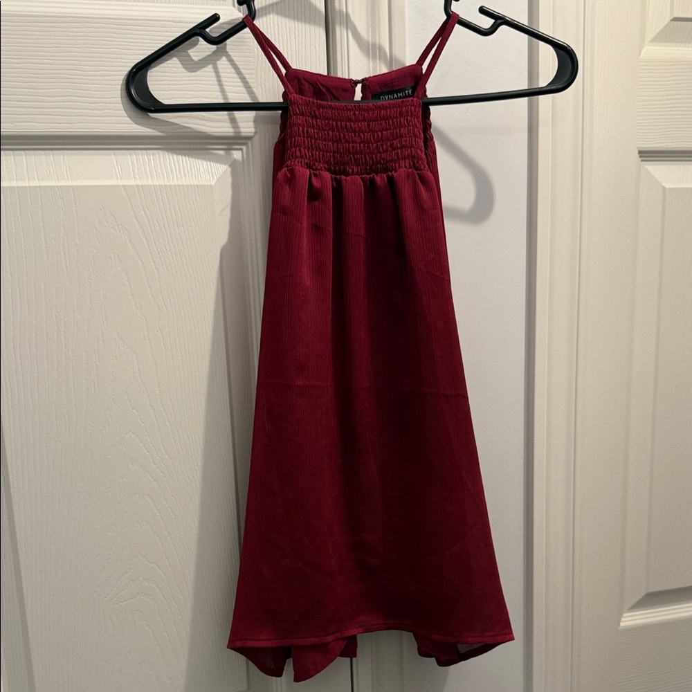 Dynamite Burgundy Casual Kids Dress